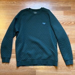 LL Bean - Large Tall - Green quilted sweater - like new condition